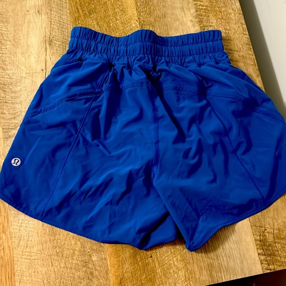 Dark blue, Lululemon shorts, size 4. Only worn a few times. In great condition.